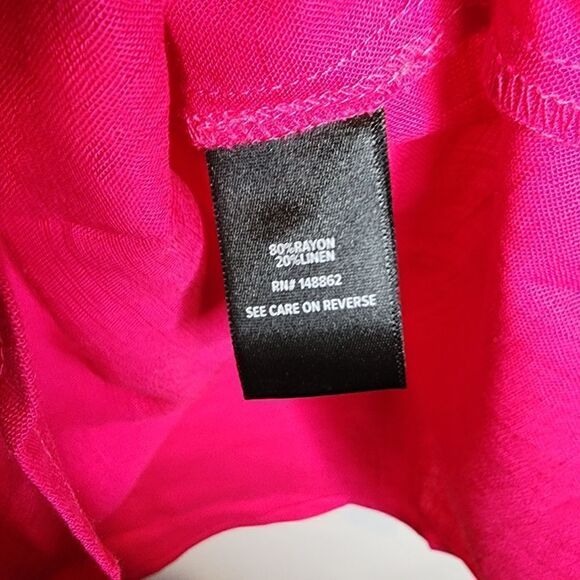 5X 28W Torrid Pink Linen Harper Pullover Tank Blouse Pocket Flowy Shirttail hem - Picture 5 of 7